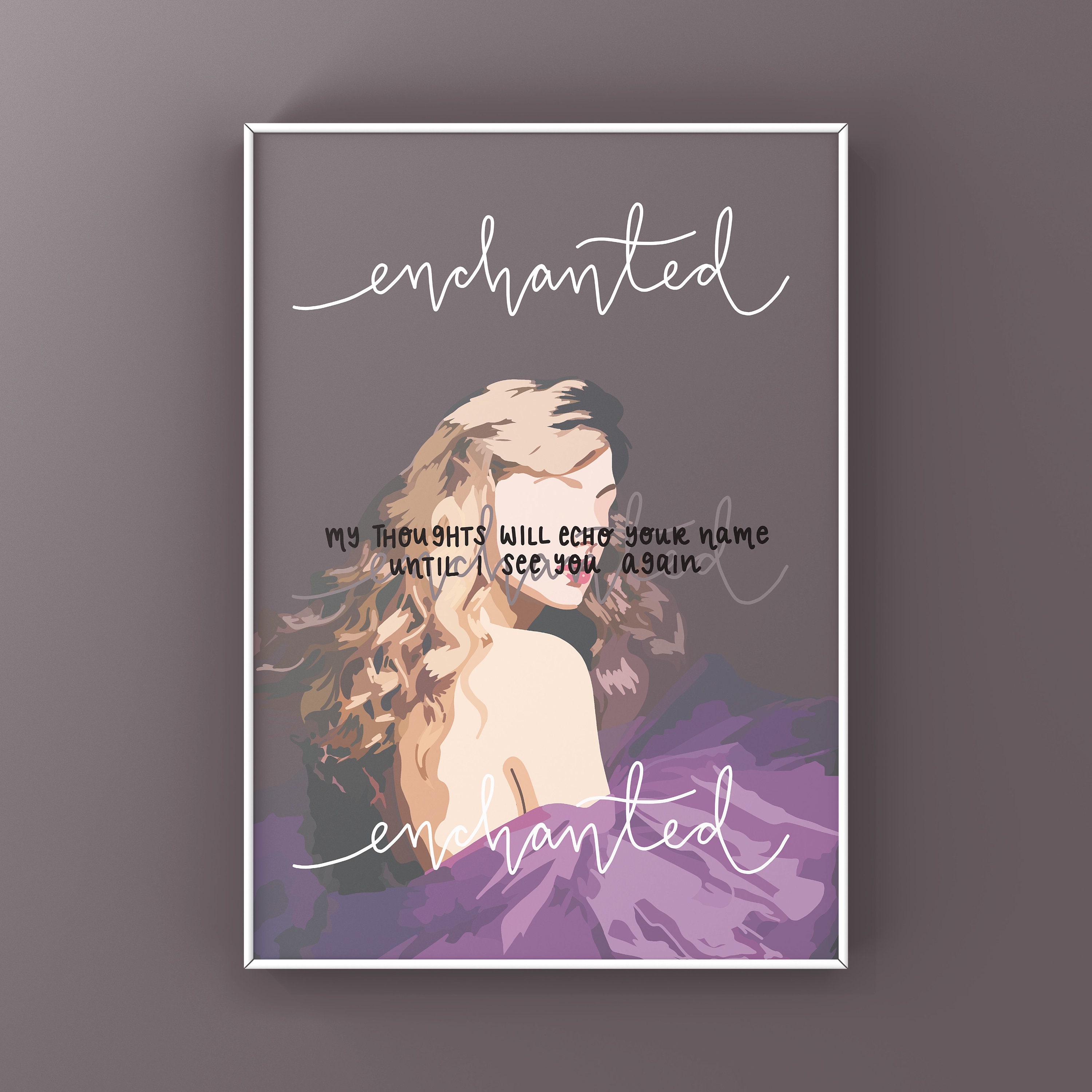 Enchanted Taylor Swift Watercolor Lyric Wall Art, Speak Now Quote