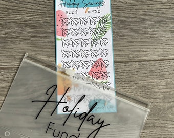 Holiday Savings Tracker, Holiday Fund, Low Budget Savings Challenge, Cash Stuffing, Cash Envelopes