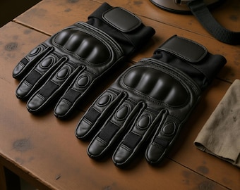 Ziegen-Leder Taktische Biker-Jagd-Schieß-Sicherheit knuckle-Touch Screen kompatible Handschuhe