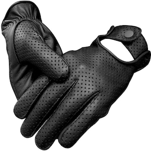 Genuine Cowhide Leather Full Finger Retro Unlined Driving Cycling Biking Gloves For Men And Women