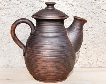 Large ceramic teapot,large pottery teapot,big clay teapot,rustic teapot,ukraine ceramics,Cute teapot,Eco friendly teapot,earthenware teapots