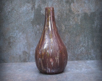 Handmade ceramic vase for flowers,handpainted vase,rustic clay vase,ceramic vase for one flower,handmade brown vase,rustic flowers vase