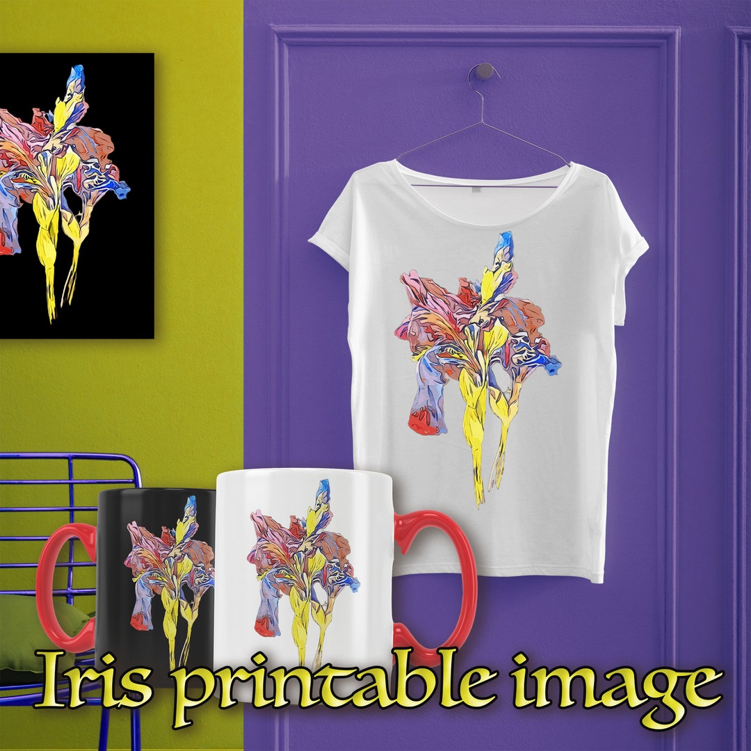 Iris Printable Image painted Irises Image for Print flowers Image for