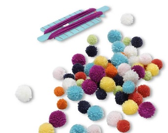 Mini pom pom maker, pompom earings making tool, pompons creator, needlework tool for sewing lovers, wool pom-poms DIY, handicrafts for kids