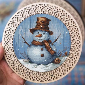 Christmas Snowman cross stitch pattern, funny Snowman x-stitch design, christmas gift PDF digital files, Xmas DIY winter home decor