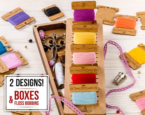 DIY - 36 Grids Embroidery Floss Storage Box with Floss Bobbins DIY Sewing  Tools