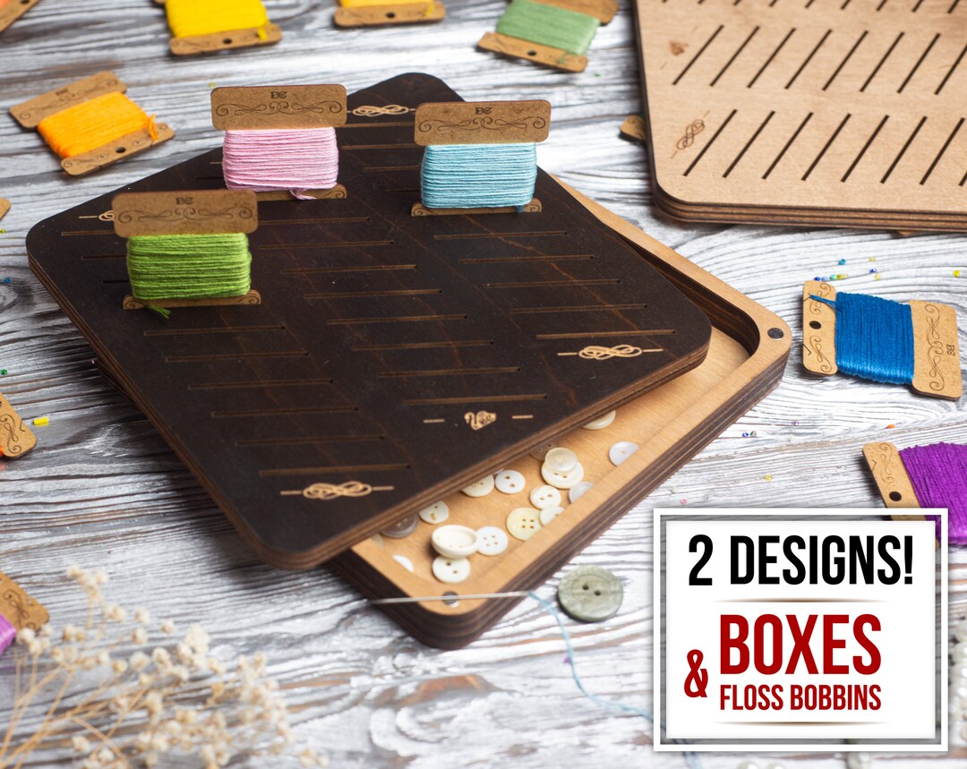 Floss Organizer and 32 Floss Bobbins Cross Stitch Storage Etsy