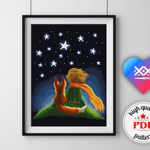 The Little Prince cross stitch pattern, counted cross stitch, PDF pattern image 4