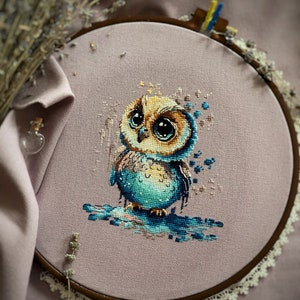 Owl cross-stitch pattern, embroidery cross stitch design, Hand Embroidery, Counted cross stitch, Modern cross stitch