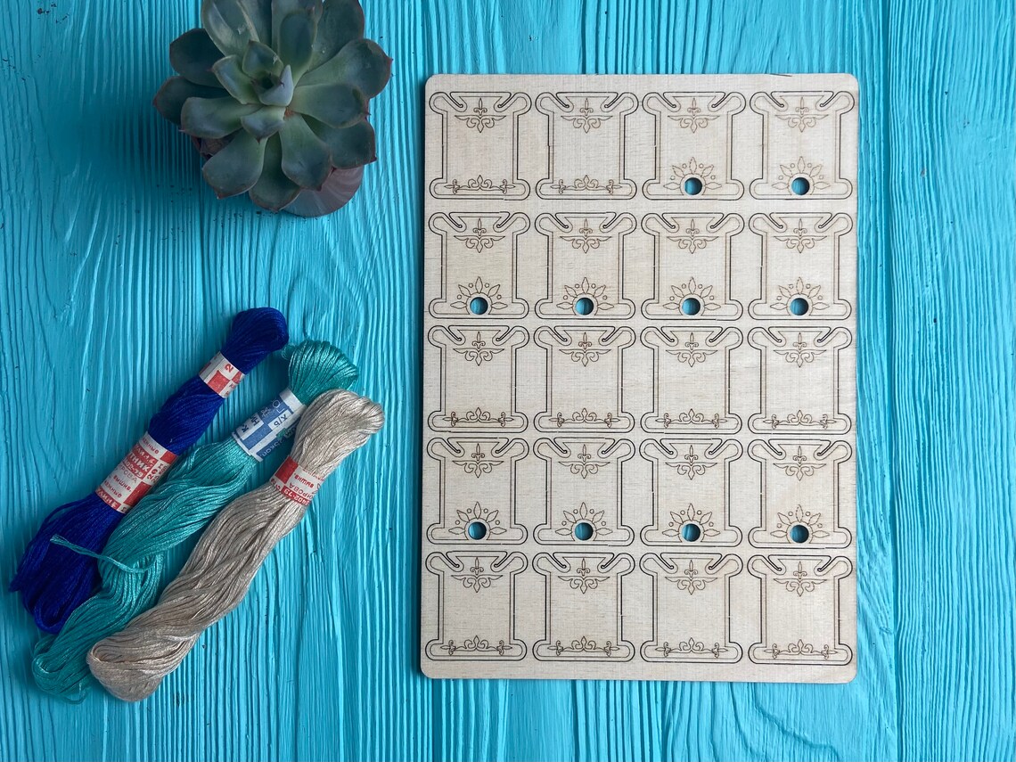Set of 20 Wooden Holders for Embroidery Threads Floss Etsy