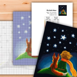 The Little Prince cross stitch pattern, counted cross stitch, PDF pattern image 5
