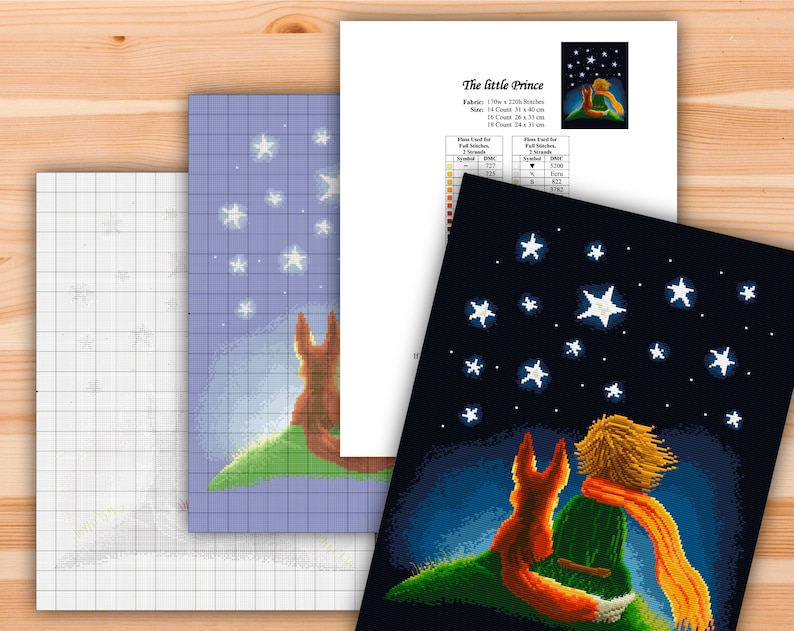 The Little Prince cross stitch pattern, counted cross stitch, PDF pattern image 5