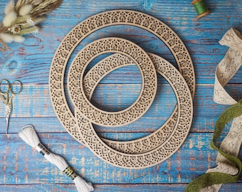 Magnet cross stitch frames, embroidery hoop with needle minder and stand, Wooden wall Xstitch Hanger