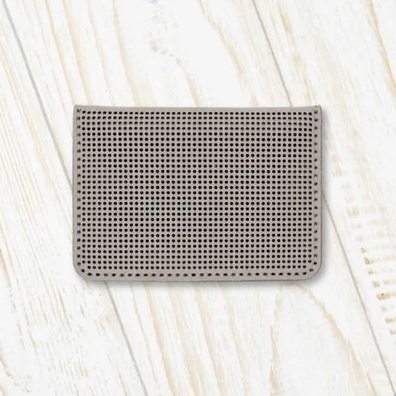 Faux leather blank ID cover cross stitch DIY kit, Stitchable perforated blank xstitch kit for card holder, card organizer needlepoint kit