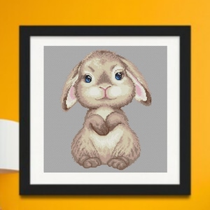 Rabbit cross stitch rabbit patterns, Set of 2 PDF instant download, Easter spring x-stitch design, digital cross stitch bunny pattern