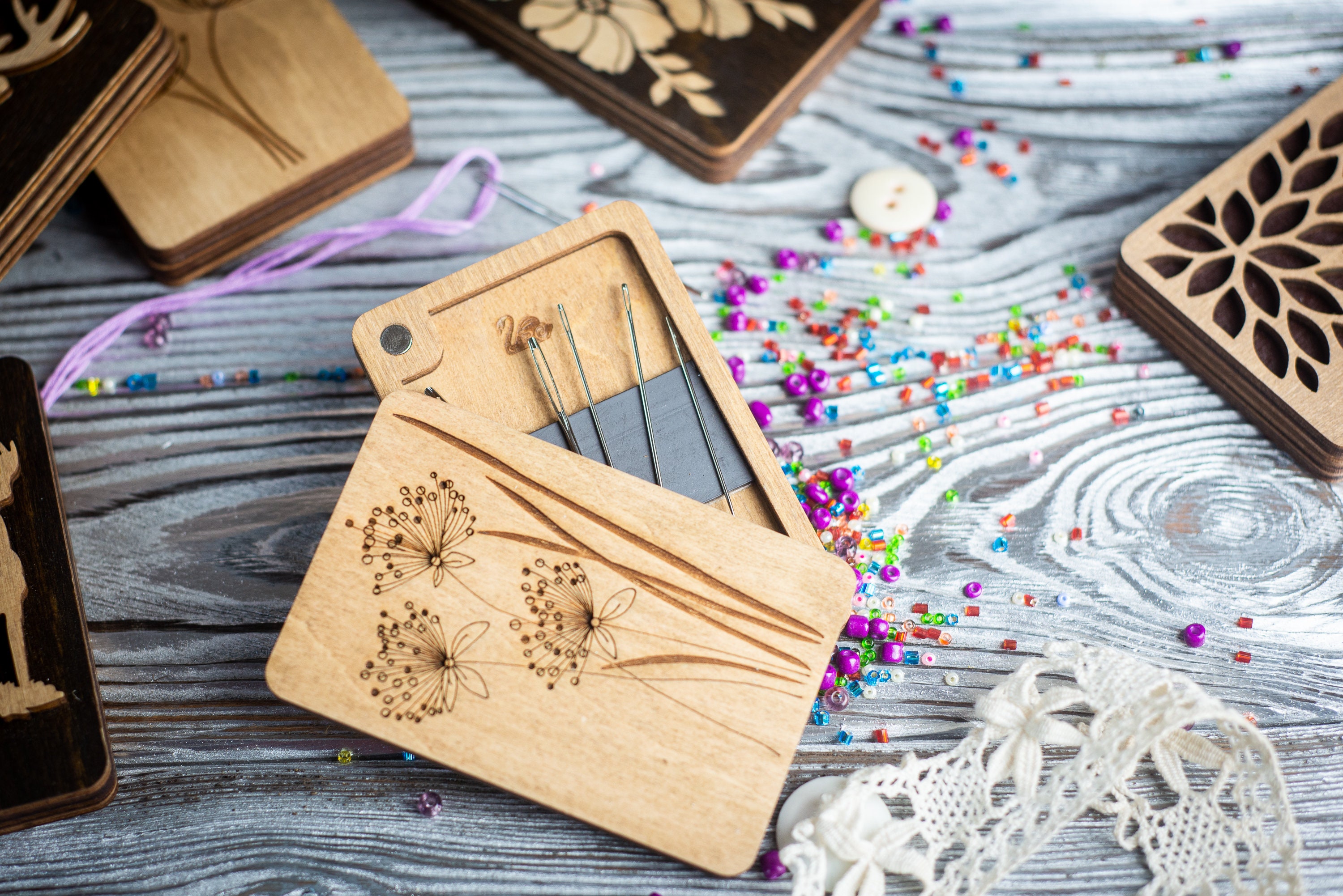 Square wood needle minder — Flourishing Fibers - Embroidery & Notions Like  No Other