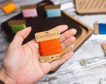 10\20\50  Wooden floss bobbins, Holders for hand embroidery threads, Modern cross stitch tools, DMC Floss storage