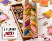 Cross stitch organizer with floss bobbin holder and 28 floss bobbins, Floss organizer, Embroidery threads storage
