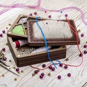 Pincushion making kit, needles storage box, DIY craft kit