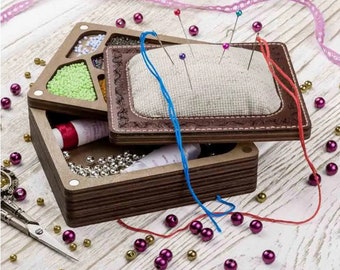 Pincushion making kit, needles storage box, DIY craft kit