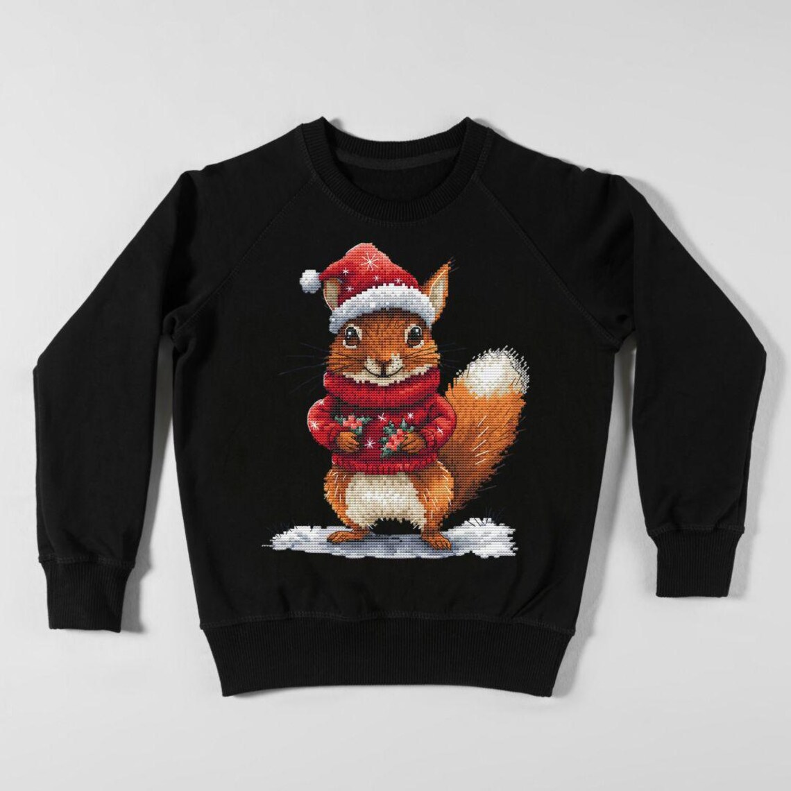 Christmas Squirrel Cross-stitch Pattern, Cute Xmas Little Animal X ...