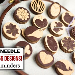 Small wooden needle minder, Needle storage for hand embroidery, Modern cross stitch notions, Sewing pin or needle holder