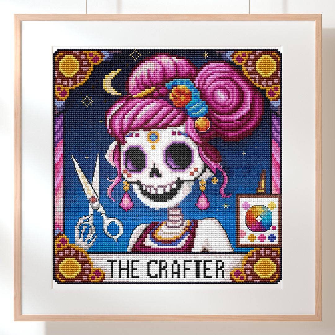 Sugar Skull Crafter Cross Stitch Pattern, Día De Los Muertos X-stitch ...