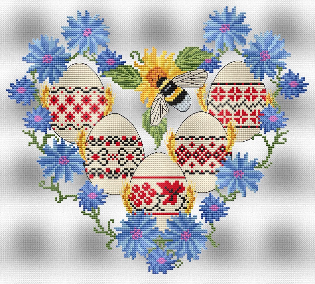 Easter Eggs X Stitch Pattern, Ukrainian Folk Design Cross Stitch ...