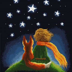 The Little Prince cross stitch pattern, counted cross stitch, PDF pattern image 3