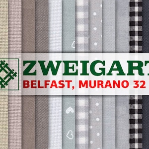 Embroidery fabric Zweigart Murano and Belfast 32 ct, needlepoint canvas AIDA 32 count, cross stitch cloth, 17 colors