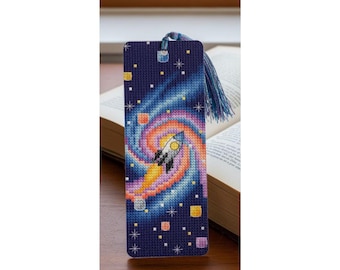 Bookmark Rocket in Space cross stitch pattern