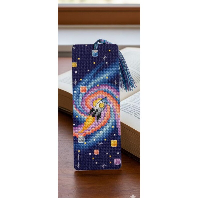 Bookmark Rocket in Space Cross Stitch Pattern - Etsy