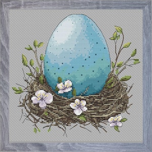 Easter egg classic design cross stitch pattern, Easter DIY wall decor, Easter egg modern x-stitch, Easter gift home decor PDF digital file