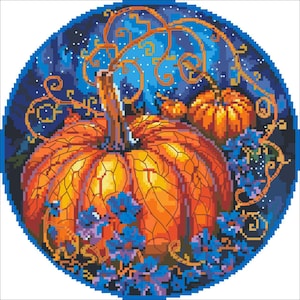 Halloween Night Pumpkins cross stitch pattern