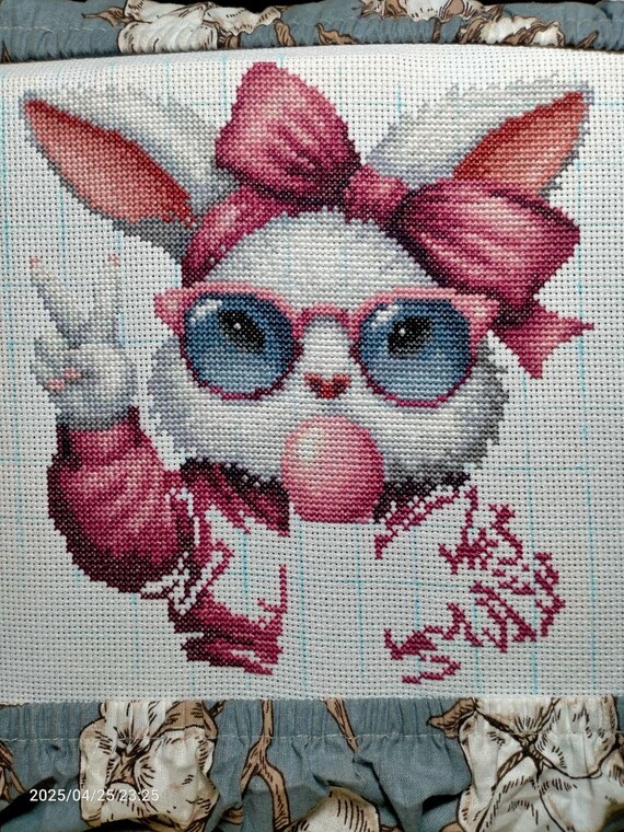 Bunny Girl & Rabbit Boy Cross Stitch Pattern, Trendy Fashion