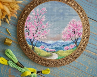 富士山クロスステッチキット、富士山刺繍、日本の火山ニードルポイント