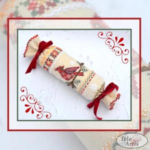 Weihnacht Kardinal Kreuzstich Stickmuster, roter Vogel auf Ast mit Kreuzstich Stickmuster, Weihnachtsdeko Nadelspitze Stickdatei, roter Vogel auf Ast PDF DIY