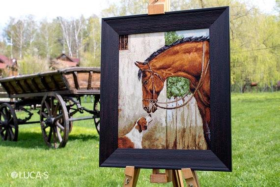 2 Beginner Cross Stitch Kits - 2 Horse Faces - My First Kit from