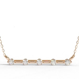 Collier barre de diamants / Collier diamants en or 14 carats / Pendentif diamants / Collier diamants naturels délicats / Collier minimaliste / Cadeau pour elle