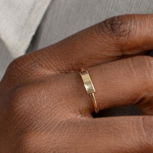 Gold Engraved Signet Ring / Handmade Signet Ring / Gold Signet Ring Available in Gold, Rose Gold and White Gold