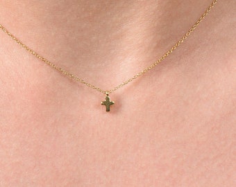 Mini Cross Necklace, Gold Cross Necklace, Cross Pendant, Dainty Necklace, Dainty Cross Necklace, Small Cross Necklace, Gift for Her