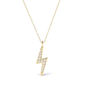 14k Solid Gold Lightning Bolt Necklace / Gold Choker Dainty Sideways Lightning Necklace / Lightning Bolt Charm Necklace Great Gift For Her