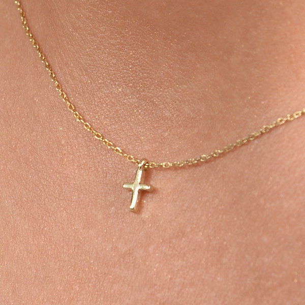 Tiny Cross Necklace, Gold Cross Necklace, Cross Necklace, Dainty Necklace, Dainty Cross Necklace, Small Cross Necklace, Delicate Necklace