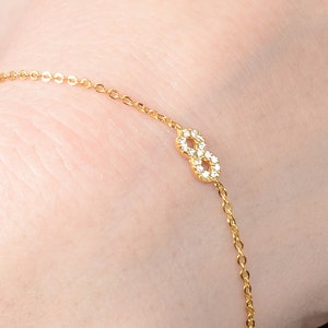 14k Solid Gold Infinity Bracelet / Infinity Symbol Jewelry / Friendship Infinity Charm Bracelet / Eternity Anniversary Gift / Love Bracelet