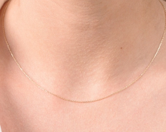 Gold Chain Necklace, Solid Gold Chain, Tiny Gold Chain, Dainty Gold Chain, Solid Gold Necklace, Gift Necklace, 14k Solid Gold Necklace