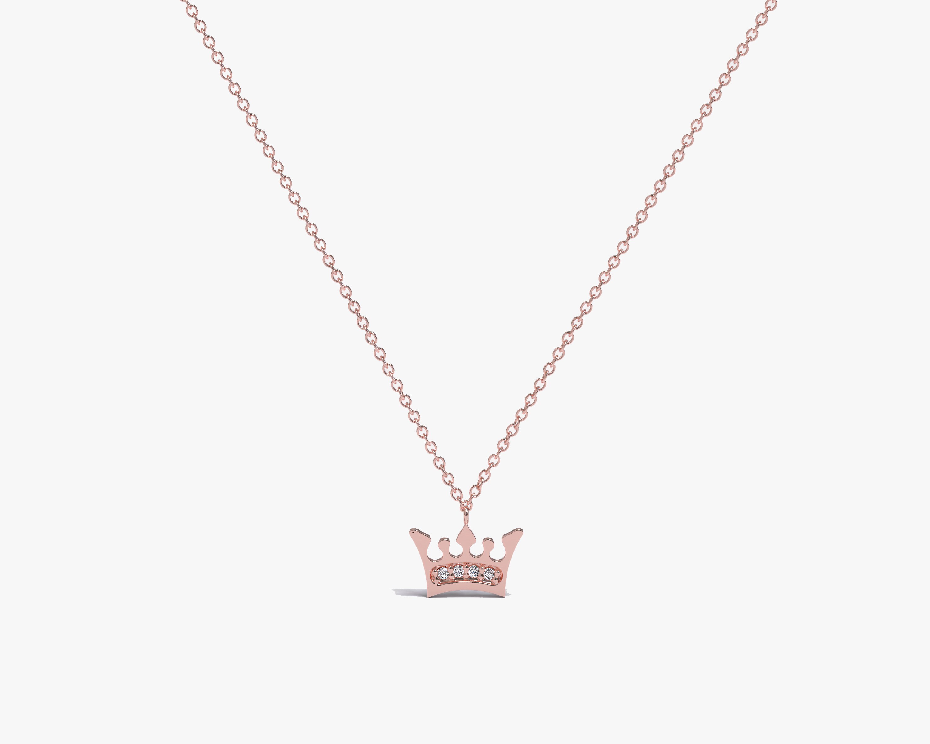 Rose gold crown necklace deals