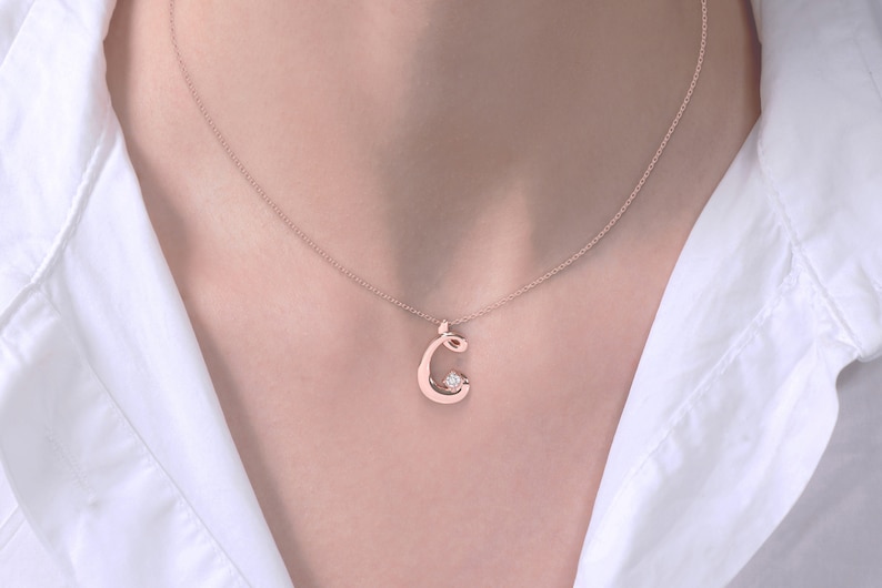 Gold Initial Necklace, Rose Gold Custom Initial Necklace, Gold Personalized Necklace, Mama Necklace, Bridesmaids Gift Necklace image 6