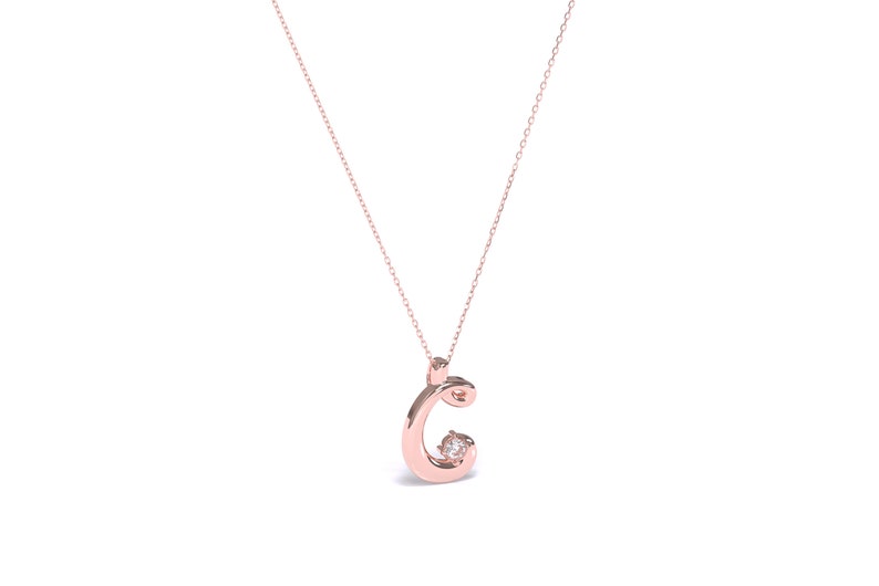 Gold Initial Necklace, Rose Gold Custom Initial Necklace, Gold Personalized Necklace, Mama Necklace, Bridesmaids Gift Necklace image 9