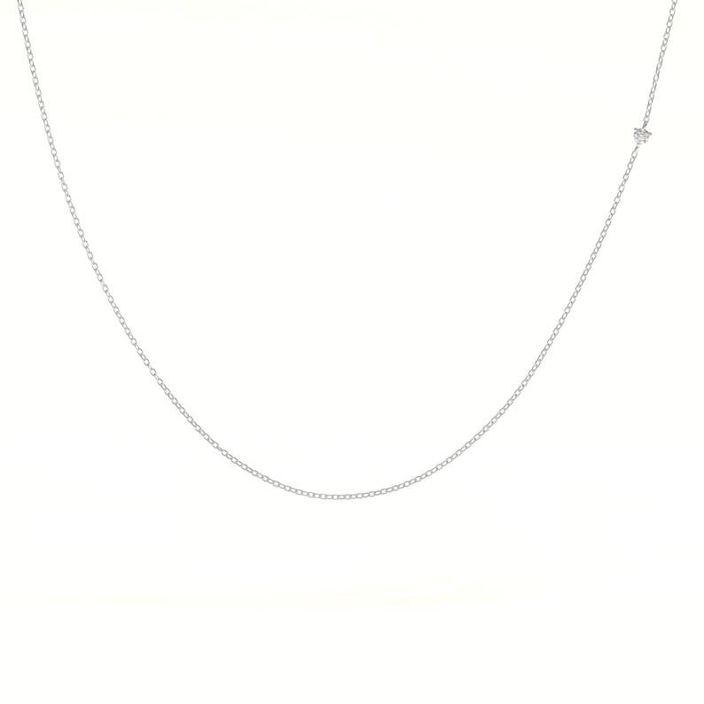 Tiny Diamond Necklace, Dainty Diamond Choker Necklace, 14k Solid Gold Diamond Necklace, Dainty Diamond Choker, Gift for Her image 6