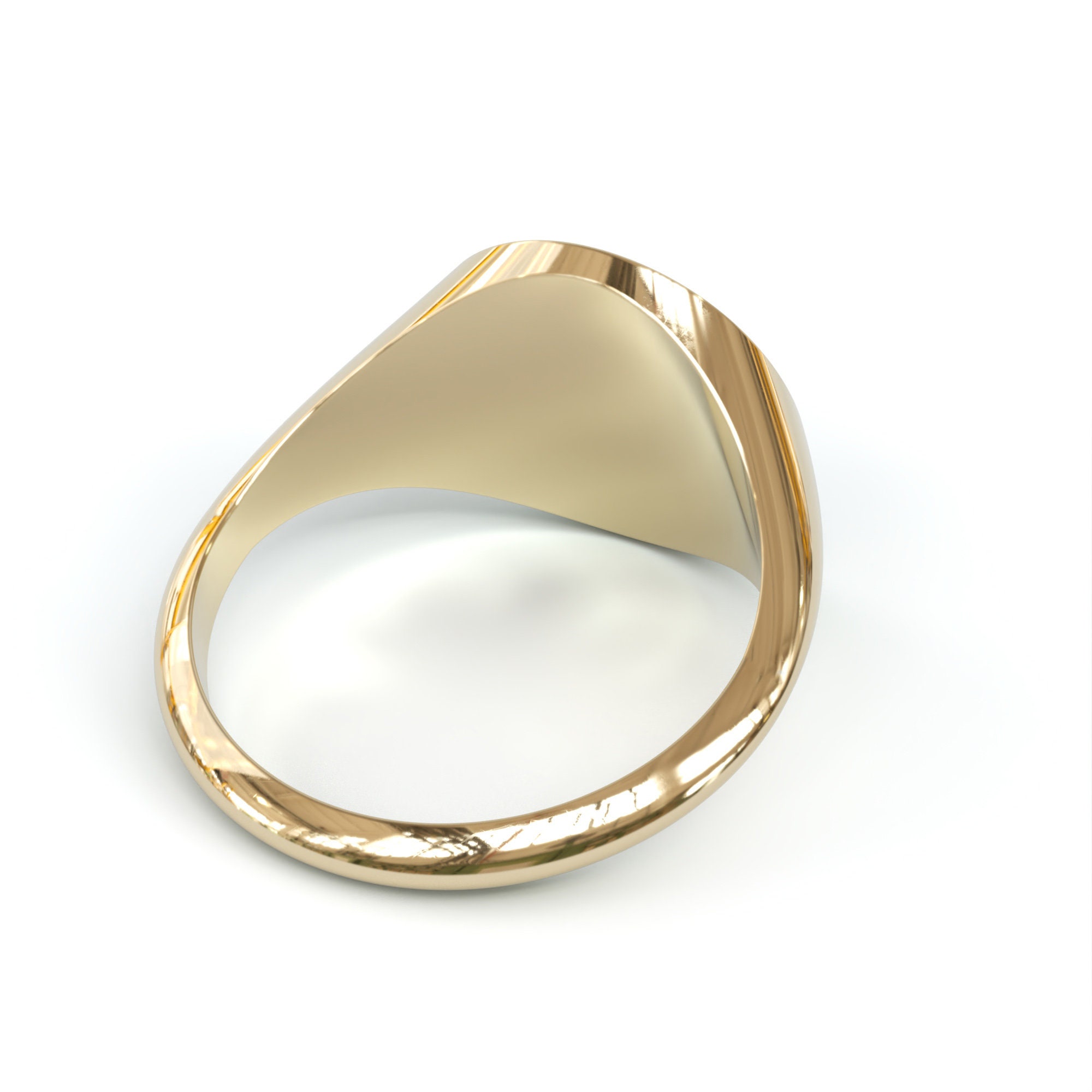 14K Gold Signet Ring for Women Signet Initial Ring